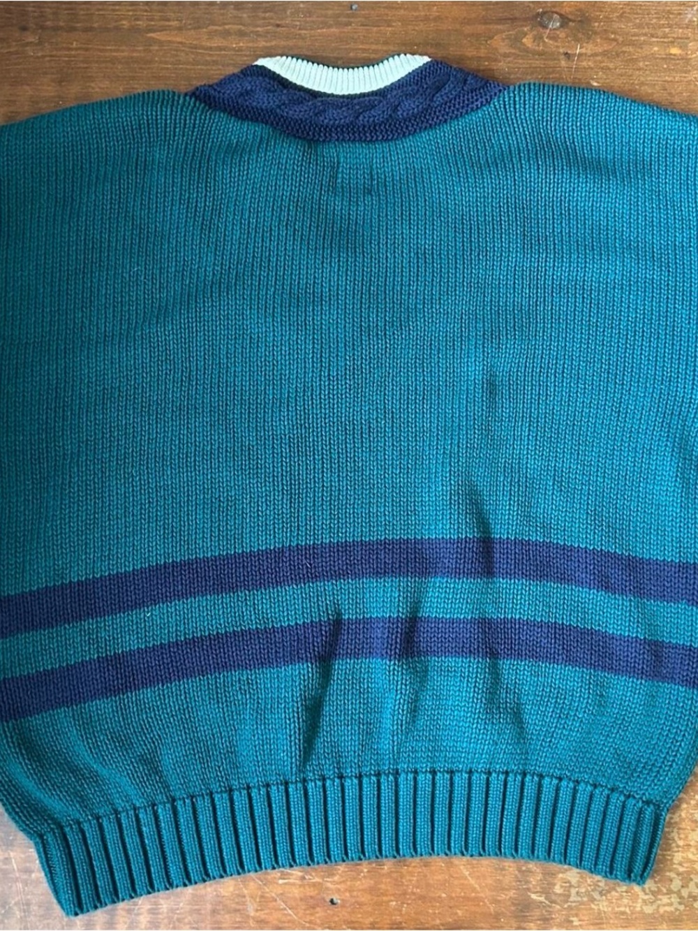Gap 90s Vintage Oversized Green V-Neck Cotton Sweater - Picture 2 of 5